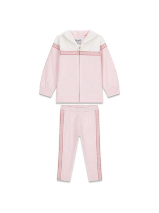 GIRL'S TRACKSUIT - GUESS KIDS WHITE-PINK - K6RG00 KA6R4 1
