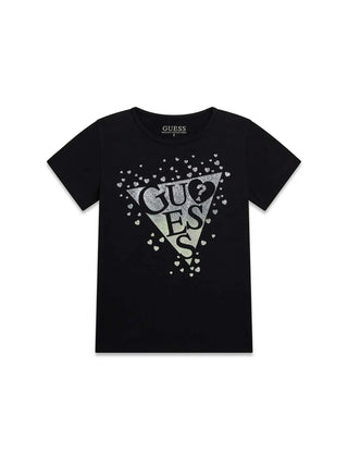 GIRL'S T-SHIRT - GUESS KIDS BLACK - K6RI00 K6YW4