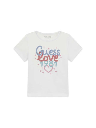 GIRL'S T-SHIRT - GUESS KIDS WHITE - K6RI20 K6YW4