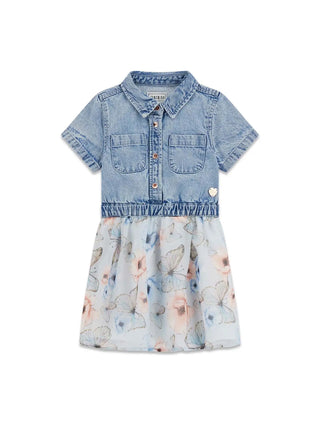 GIRL'S DRESS - GUESS KIDS BLUE - K6RK16 D4EU0