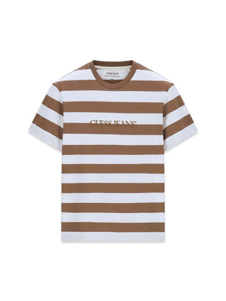 MEN'S T-SHIRT - GUESS JEANS WHITE-BROWN - M4YI84 K9XF1