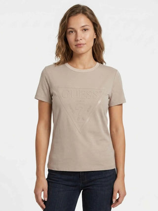 WOMEN'S T-SHIRT - GUESS ATHLEISURE BEIGE - V2YI07 K8HM0 3