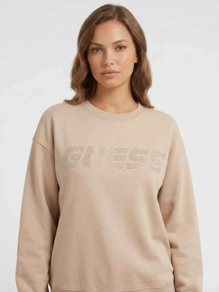 WOMEN'S SWEATSHIRT - GUESS ATHLEISURE BEIGE - V4BQ15 K7UW2 3