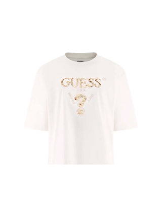 WOMEN'S T-SHIRT - GUESS ATHLEISURE OFF WHITE - V4YI06 I3Z14