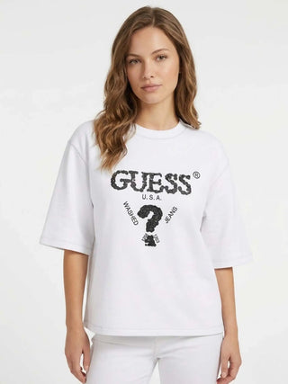 WOMEN'S T-SHIRT - GUESS ATHLEISURE WHITE - V4YI06 I3Z14 3