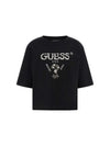 WOMEN'S T-SHIRT - GUESS ATHLEISURE BLACK-WHITE - V4YI06 I3Z14 1