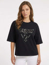 WOMEN'S T-SHIRT - GUESS ATHLEISURE BLACK-WHITE - V4YI06 I3Z14 2
