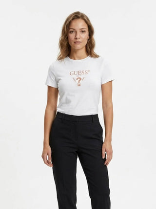 WOMEN'S T-SHIRT - GUESS ATHLEISURE WHITE - V4YI21 KCDH1 3