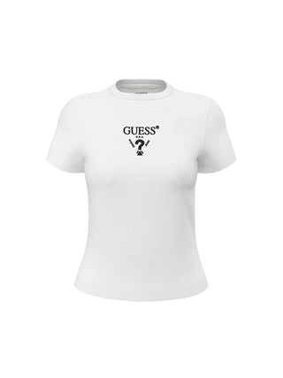 WOMEN'S T-SHIRT - GUESS ATHLEISURE BLACK-WHITE - V4YI21 KCDH1 1