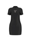 WOMEN'S DRESS - GUESS ATHLEISURE BLACK-WHITE - V4YK02 KCDH1 1