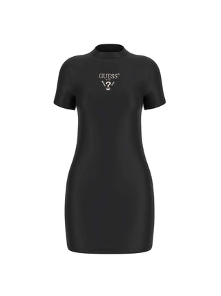 WOMEN'S DRESS - GUESS ATHLEISURE BLACK-WHITE - V4YK02 KCDH1