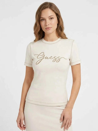 WOMEN'S T-SHIRT - GUESS ATHLEISURE DOVE GREY - V6GI01 K2962 3