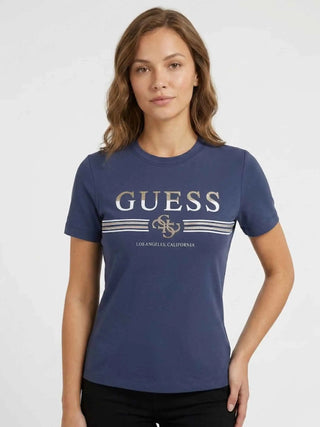 T-SHIRT DONNA - GUESS ATHLEISURE BLU - V6GI07 K2968 3