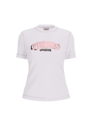 T-SHIRT DONNA - GUESS ATHLEISURE BIANCO - V6GI15 K2982