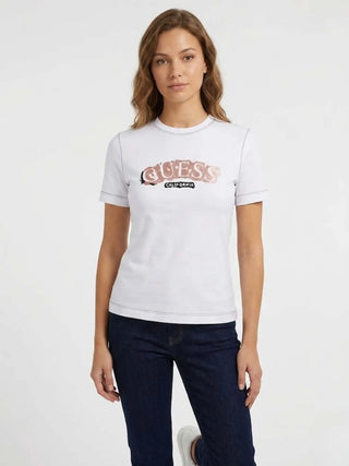 WOMEN'S T-SHIRT - GUESS ATHLEISURE WHITE - V6GI15 K2982 3