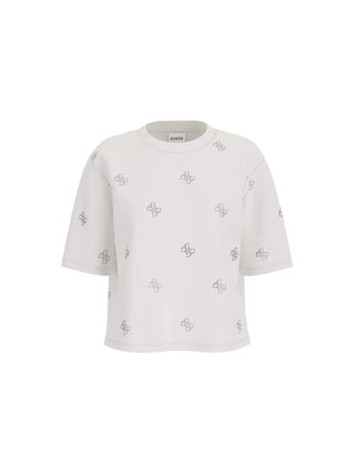 T-SHIRT DONNA - GUESS ATHLEISURE BIANCO - V6GI18 K2985