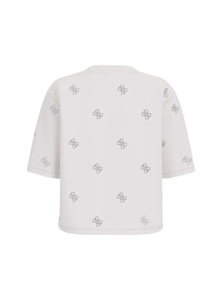 WOMEN'S T-SHIRT - GUESS ATHLEISURE WHITE - V6GI18 K2985 2
