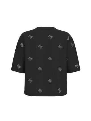 WOMEN'S T-SHIRT - GUESS ATHLEISURE BLACK - V6GI18 K2985 2