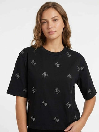 WOMEN'S T-SHIRT - GUESS ATHLEISURE BLACK - V6GI18 K2985 3