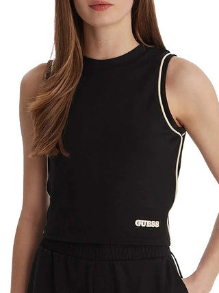 TOP DONNA - GUESS ATHLEISURE NERO - V6GP17 K3215 1