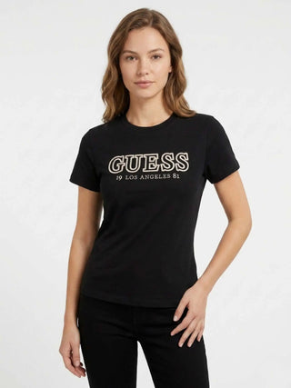 WOMEN'S T-SHIRT - GUESS ATHLEISURE BLACK - V6RI10 I3Z14 3