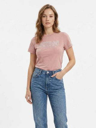 WOMEN'S T-SHIRT - GUESS ATHLEISURE PINK - V6RI10 I3Z14 3