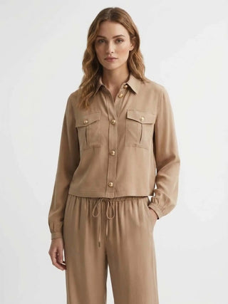 CAMICIA DONNA - GUESS APPAREL SABBIA - W6GH22 W1789 2