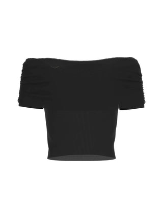 WOMEN'S TOP - GUESS APPAREL BLACK - W6GP12 K2935 2