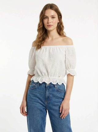 TOP DONNA - GUESS APPAREL BIANCO - W6GP47 K3336 3