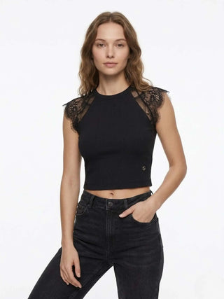 TOP DONNA - GUESS APPAREL NERO - W6GZ01 Z0606 2