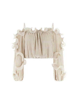 WOMEN'S TOP - GUESS APPAREL BEIGE - W6RH29 WI342