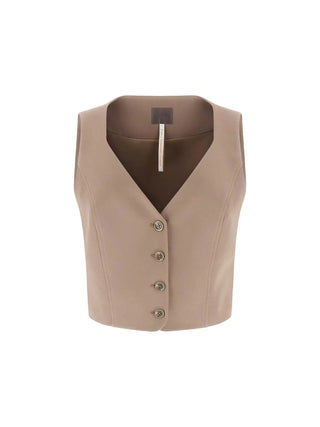 WOMEN'S VEST - GUESS APPAREL BEIGE - W6RH52 WH9Y2