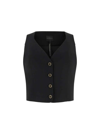 WOMEN'S VEST - GUESS APPAREL BLACK - W6RH52 WH9Y2