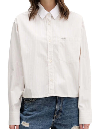 CAMICIA DONNA - GUESS JEANS BIANCO - W6RH64 WH7Q1