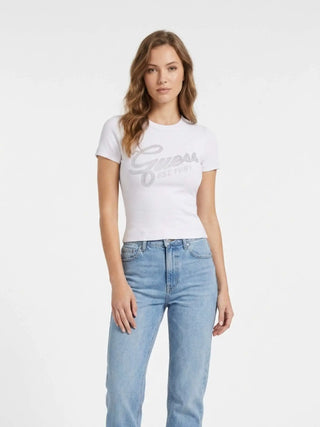 WOMEN'S T-SHIRT - GUESS APPAREL WHITE - W6RI22 KA0H1 3