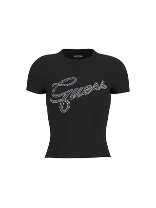 WOMEN'S T-SHIRT - GUESS APPAREL BLACK - W6RI22 KA0H1
