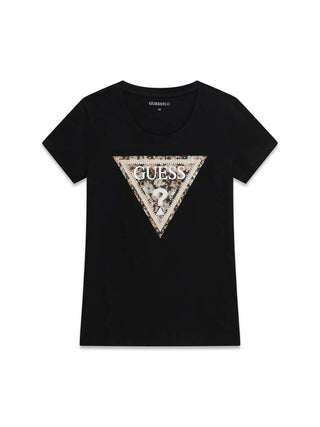WOMEN'S T-SHIRT - GUESS APPAREL BLACK - W6RI32 J1314