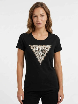 WOMEN'S T-SHIRT - GUESS APPAREL BLACK - W6RI32 J1314 3