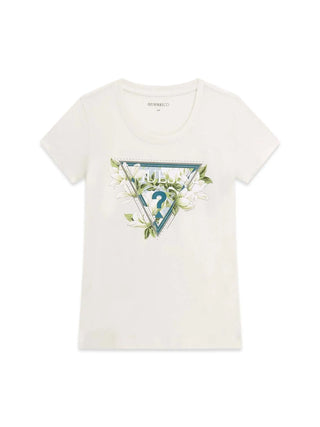 WOMEN'S T-SHIRT - GUESS APPAREL CREAM - W6RI35 J1314