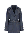 WOMEN'S TRENCH COAT - GUESS APPAREL BLUE - W6RL50 WL842 1
