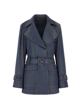 WOMEN'S TRENCH COAT - GUESS APPAREL BLUE - W6RL50 WL842