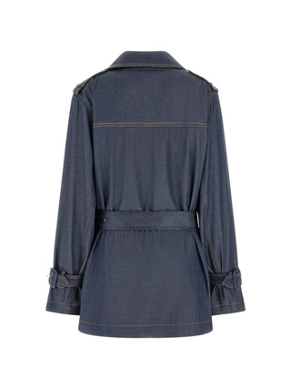 WOMEN'S TRENCH COAT - GUESS APPAREL BLUE - W6RL50 WL842 2