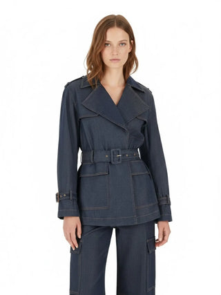 WOMEN'S TRENCH COAT - GUESS APPAREL BLUE - W6RL50 WL842 3