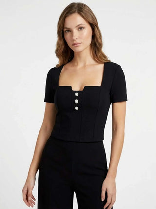 WOMEN'S TOP - GUESS APPAREL BLACK - W6RP08 KCBO2 2