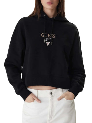 WOMEN'S SWEATSHIRT - GUESS JEANS BLACK - W6RQ00 K68I4
