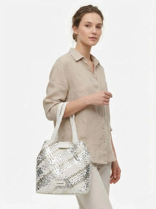 WOMEN'S SHOULDER BAG - CAFE NOIR SILVER-WHITE - C3MG1021 4