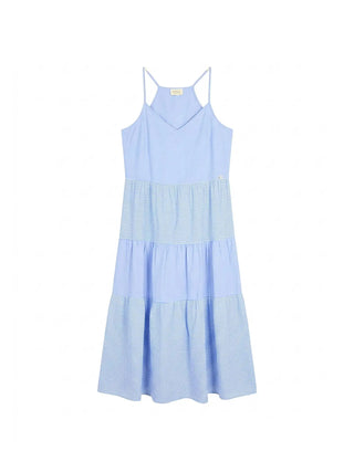 WOMEN'S DRESS - GAUDI JEANS LIGHT BLUE-WHITE - 611BD15030