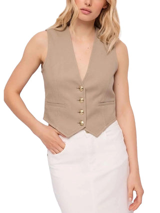 GILET DONNA - GAUDI JEANS KAKI - 611BD35022