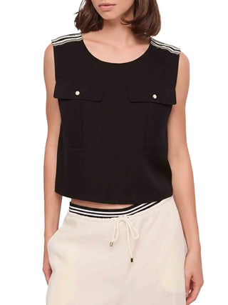 TOP DONNA - GAUDI JEANS NERO - 611BD45005