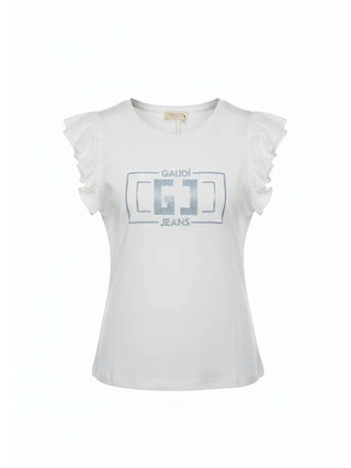 WOMEN'S T-SHIRT - GAUDI JEANS WHITE - 611BD64013